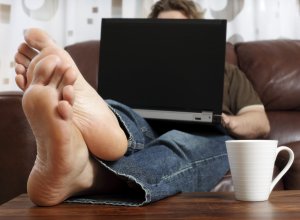 Feet Computer Working From Home