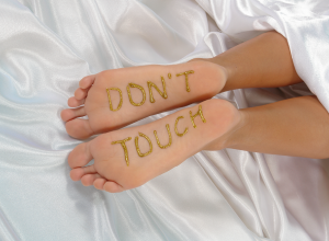 Don&#039;t Touch Sign on Ticklish Feet