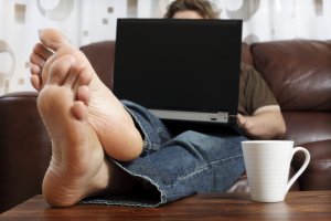 Feet Computer Working From Home